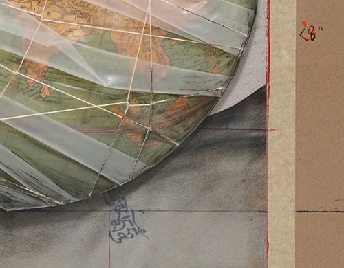 Closeup of Wrapped Globe by Christo
