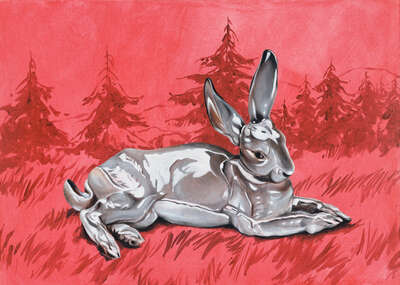 animal wall art:  Rabbit King by Andreas Amrhein
