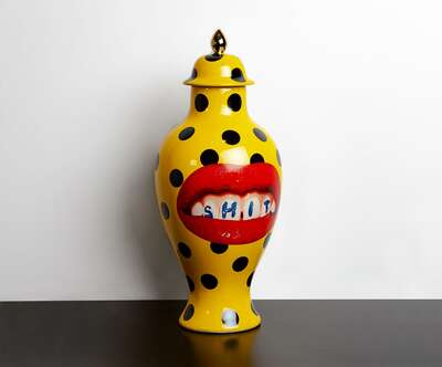 conceptual photography:  Shit Vase by Maurizio Cattelan & Pierpaolo Ferrari