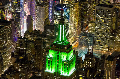  curated aerial photography : The Empire State Building on St. Patrick's Day by Evan Joseph