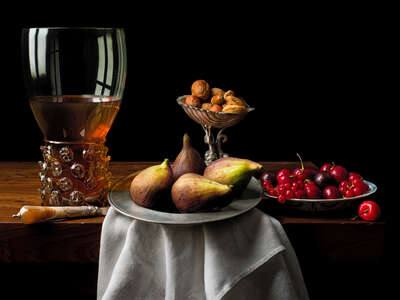 Still Life Art  Still life with figs and cherries by Kevin Best