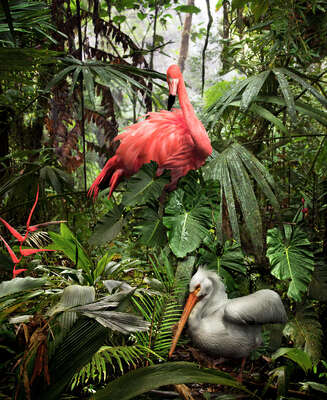  Curated kitchen Art: A Lost Flamingo and a Lost Pelican by Pat Swain